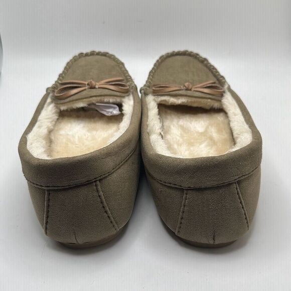 Cushionaire Women's Moccasin Slipper +Memory Foam 8 STONE - Picture 4 of 7